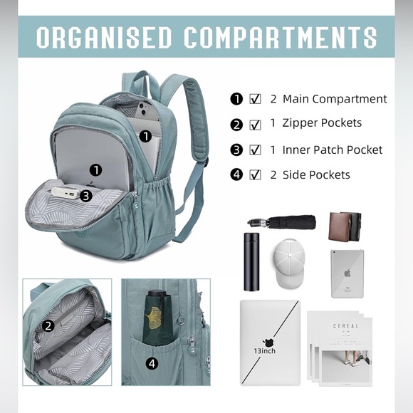 Hiking Waterproof 13” Laptop , Backpack Purse for Women and Men,Travel Backpack - Picture 7 of 14